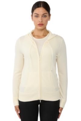 Women's 100% Pure Cashmere Long Sleeve Zip Hoodie Cardigan Sweater