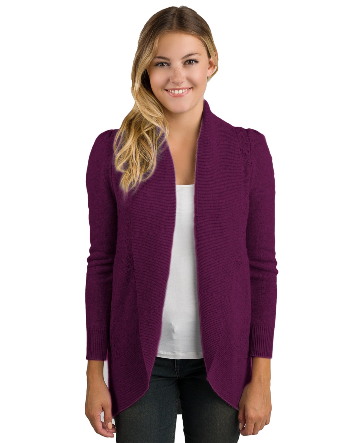 JENNIE LIU Abito da donna 100% puro cashmere manica lunga con cintura Lux Wrap Cardigan - nero - L