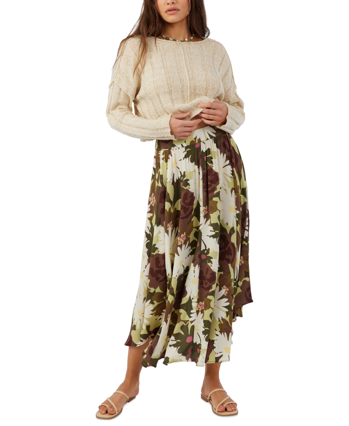 O'neill Juniors' Marnie Printed Maxi Skirt In Forest Night