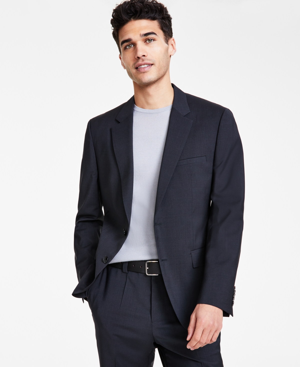 Hugo by Hugo Boss Men's Modern Fit Wool Suit Jacket - Navy