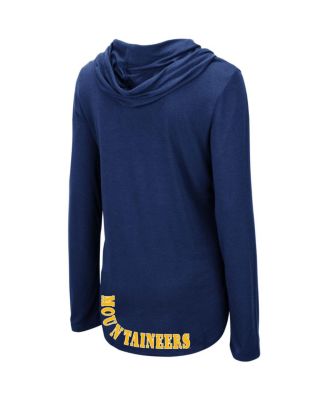 Women's Navy West Virginia Mountaineers My Lover Lightweight Hooded Long Sleeve T-shirt
