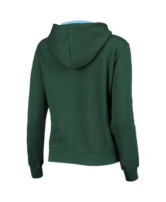 Women's Green Tulane Green Wave Arched Name Full-Zip Hoodie