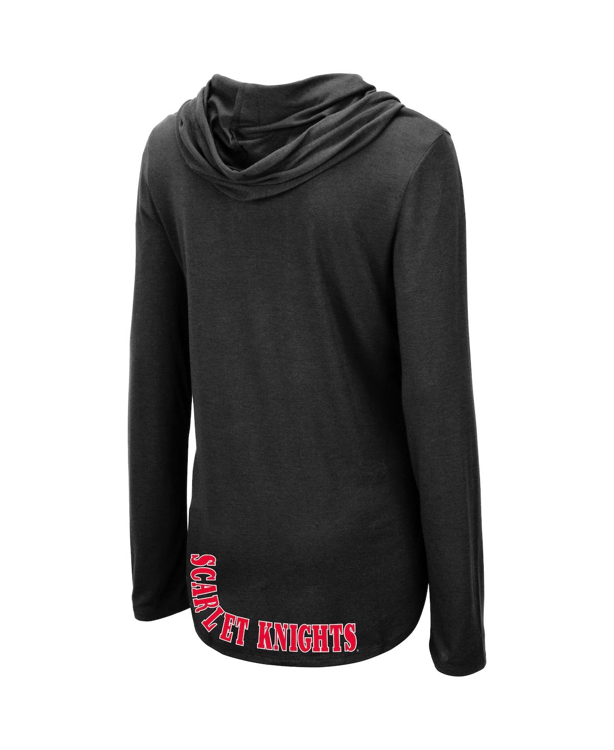 Colosseum Women's  Black Rutgers Scarlet Knights My Lover Lightweight Hooded Long Sleeve T-shirt In Black