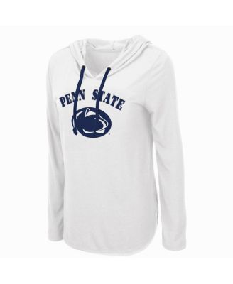 Women's White Penn State Nittany Lions My Lover Lightweight Hooded Long Sleeve T-shirt