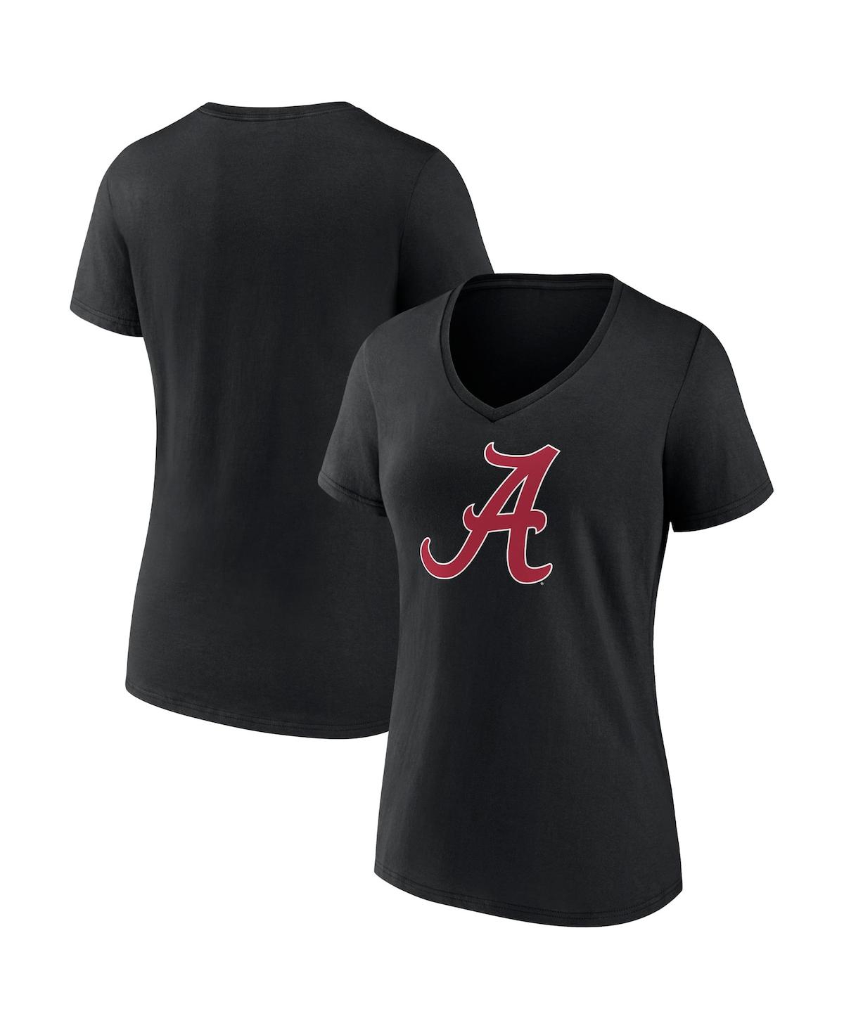 Fanatics Women's  Black Alabama Crimson Tide Evergreen Campus Long Sleeve V-neck T-shirt