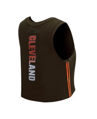 Women's Brown Cleveland Browns Ombre Wordmark Classic Cropped Tank Top