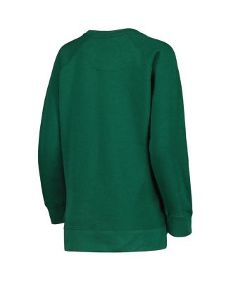 Women's Green Michigan State Spartans Steamboat Animal Print Raglan Pullover Sweatshirt