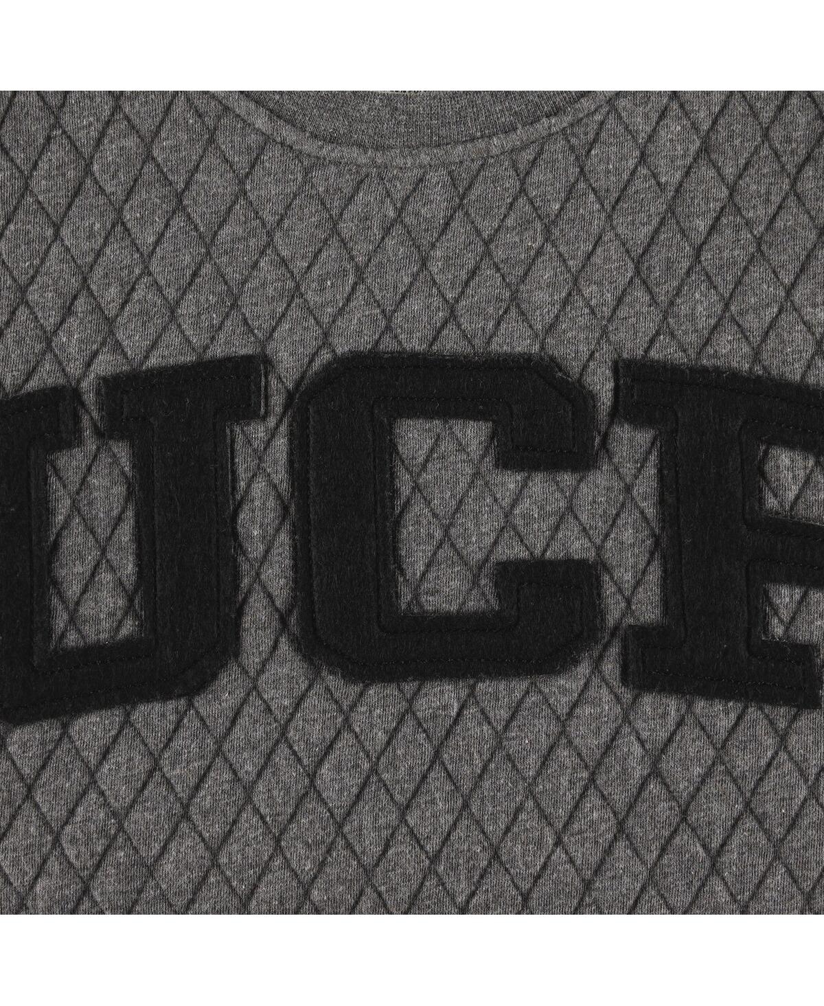 PRESSBOX WOMEN'S PRESSBOX HEATHER CHARCOAL UCF KNIGHTS MOOSE QUILTED PULLOVER SWEATSHIRT 
