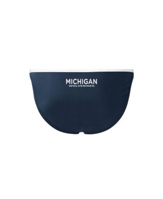 Women's Navy Michigan Wolverines Play Action Bikini Bottoms