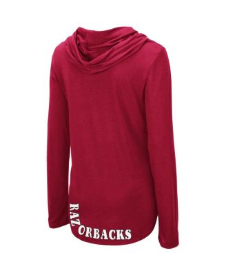 Women's Cardinal Arkansas Razorbacks My Lover Lightweight Hooded Long Sleeve T-shirt