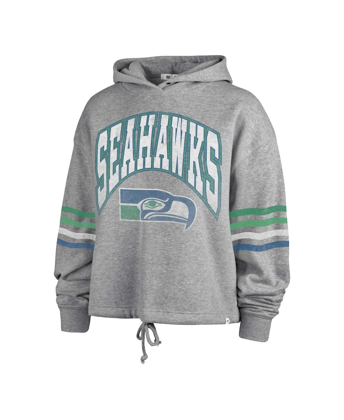Women's '47 BrandDistressed Seattle Seahawks Upland Bennett Pullover Hoodie - Heather Gray