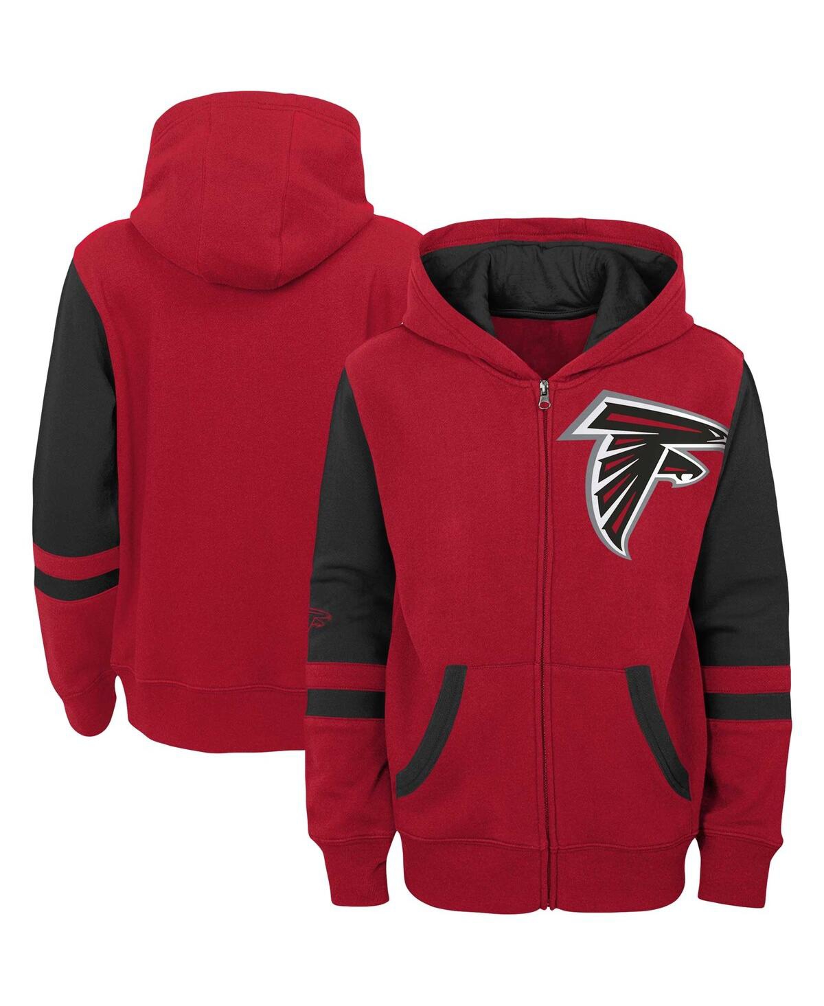 Outerstuff Youth Red Atlanta Falcons Colorblock Full-zip Hoodie In Red
