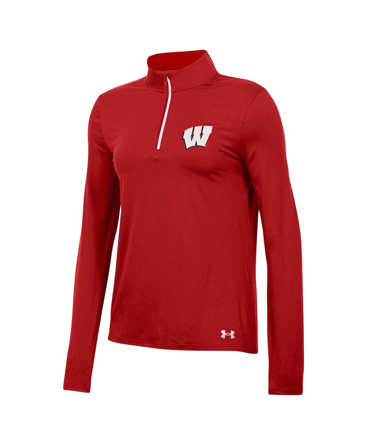 Shop Under Armour Women's  Red Wisconsin Badgers Gameday Knockout Quarter-zip Top