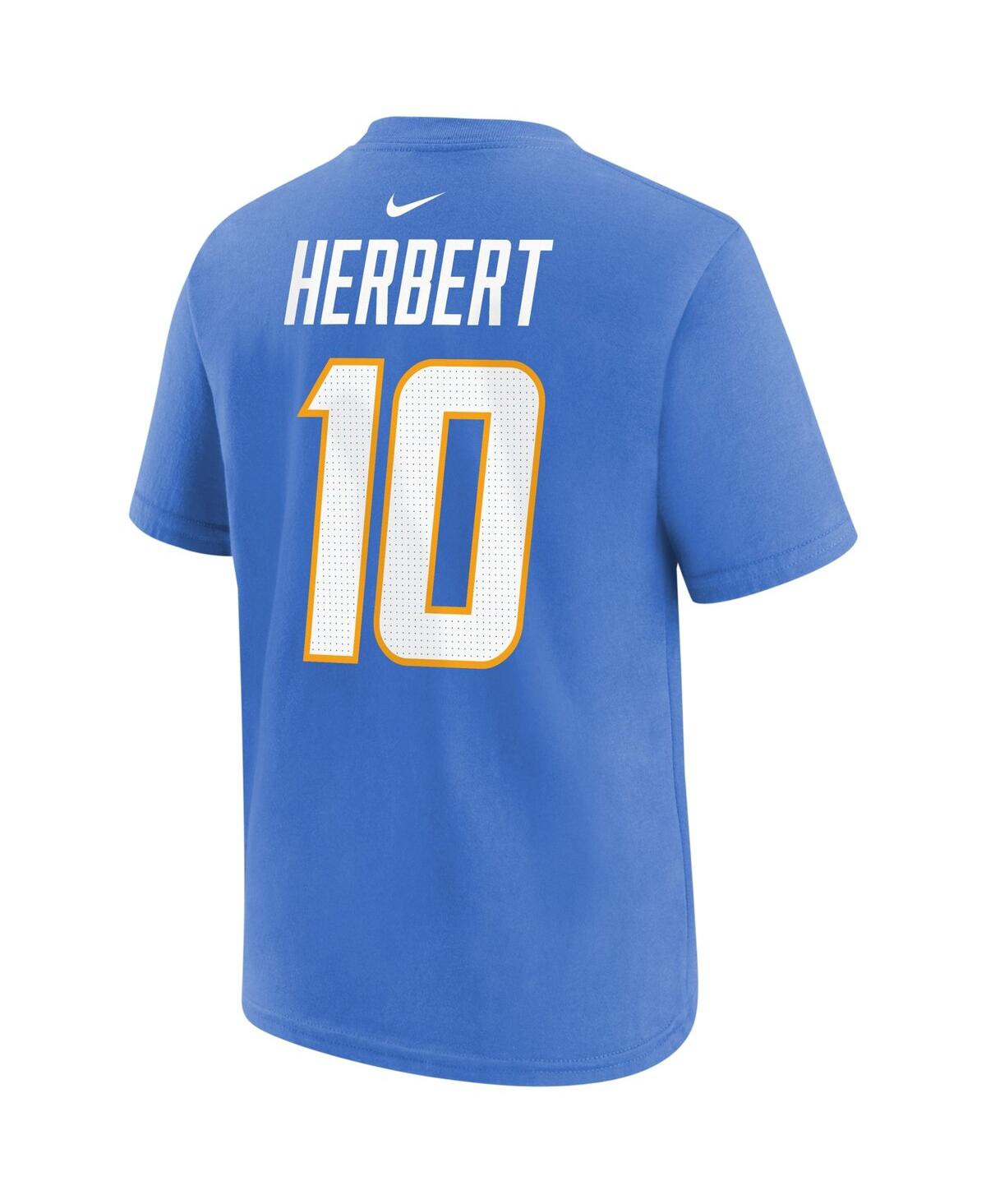 Shop Nike Big Boys  Justin Herbert Powder Blue Los Angeles Chargers Player Name And Number T-shirt