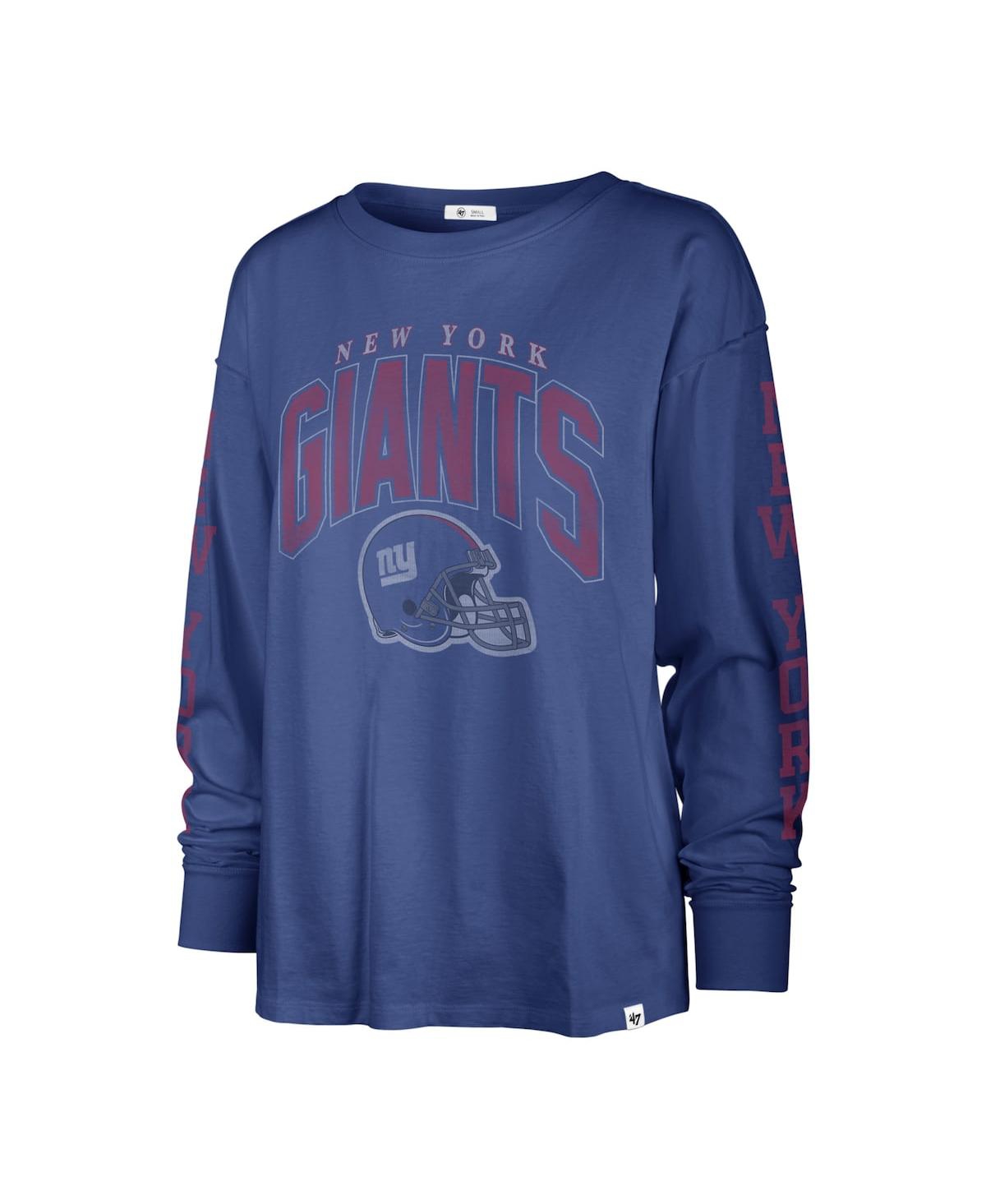 Shop 47 Brand Women's ' Royal Distressed New York Giants Tom Cat Long Sleeve T-shirt