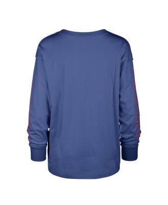 Women's Royal Distressed New England Patriots Tom Cat Long Sleeve T-shirt