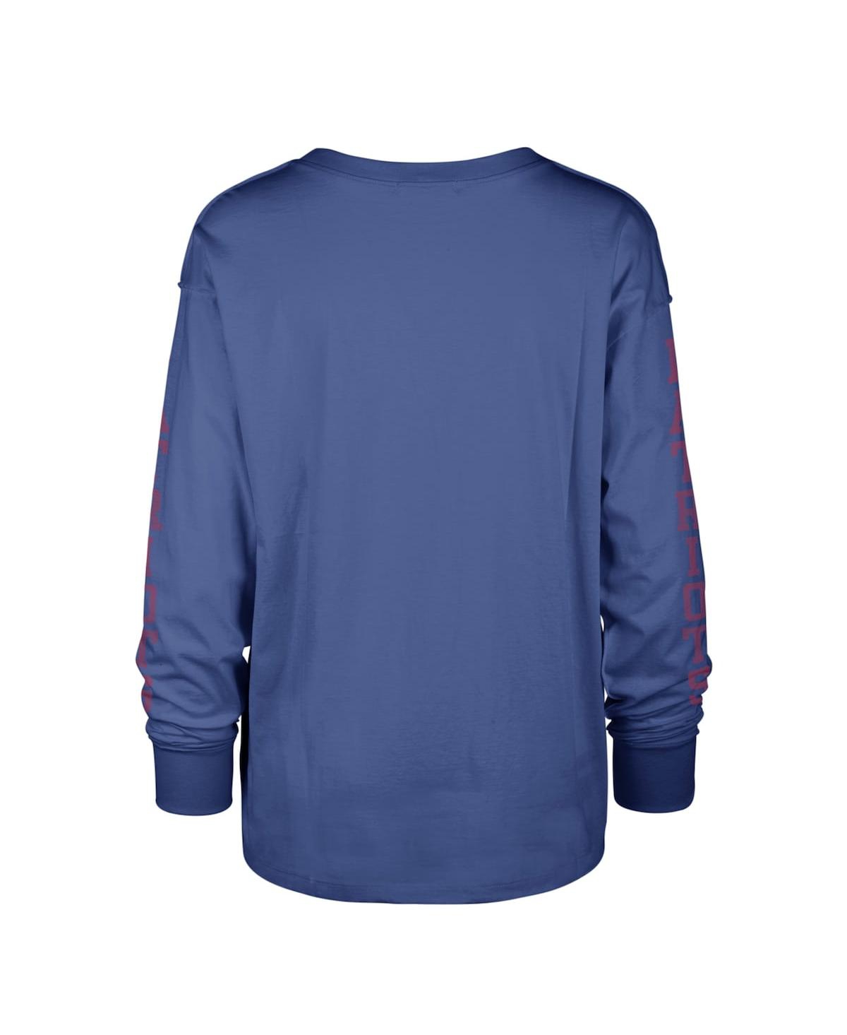 Shop 47 Brand Women's ' Royal Distressed New England Patriots Tom Cat Long Sleeve T-shirt