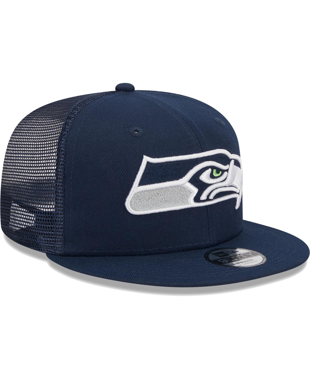 New Era Youth Boys And Girls  College Navy Seattle Seahawks Main Trucker 9fifty Snapback Hat In Navy