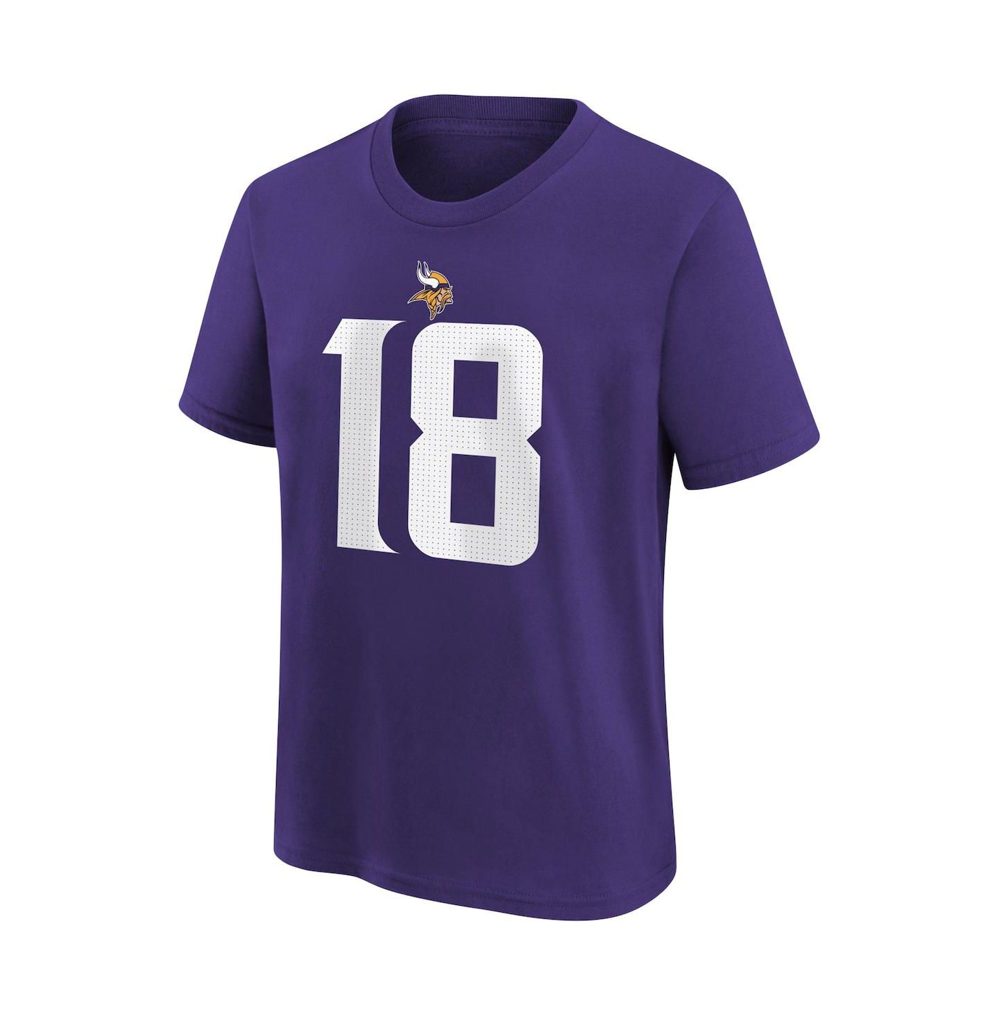 Детская футболка Nike Justin Jefferson Purple Minnesota Vikings Player Name and Number — фото 2