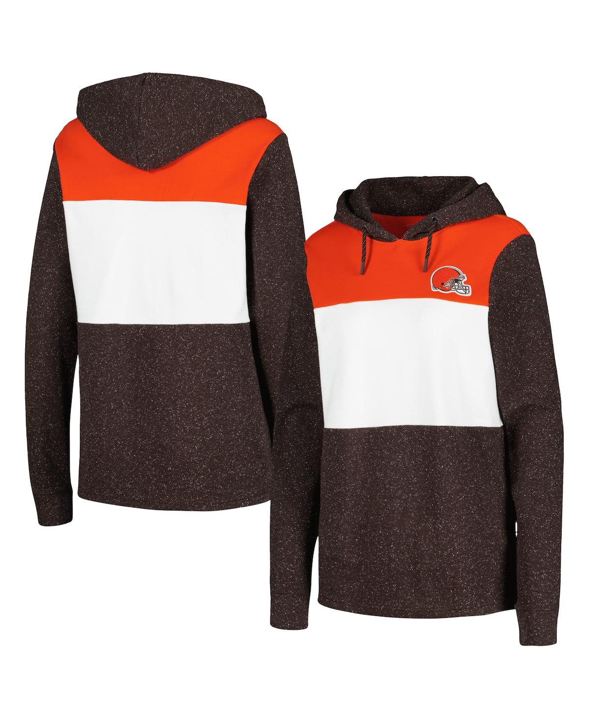 Women's Antigua Brown Cleveland Browns Wicket Pullover Hoodie - Brown