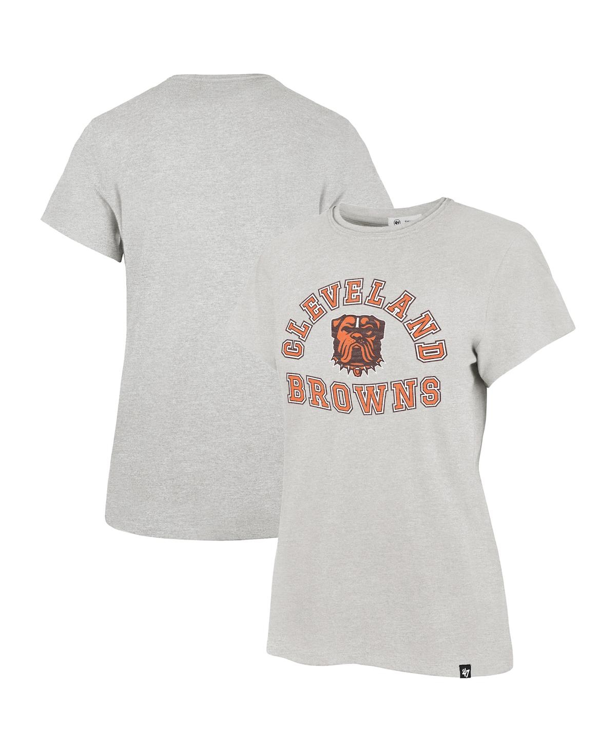 47 Brand Women's ' Heather Gray Distressed Cleveland Browns Frankie T-shirt