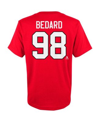 Big Boys Connor Bedard Red Chicago Blackhawks Name and Number T-shirt