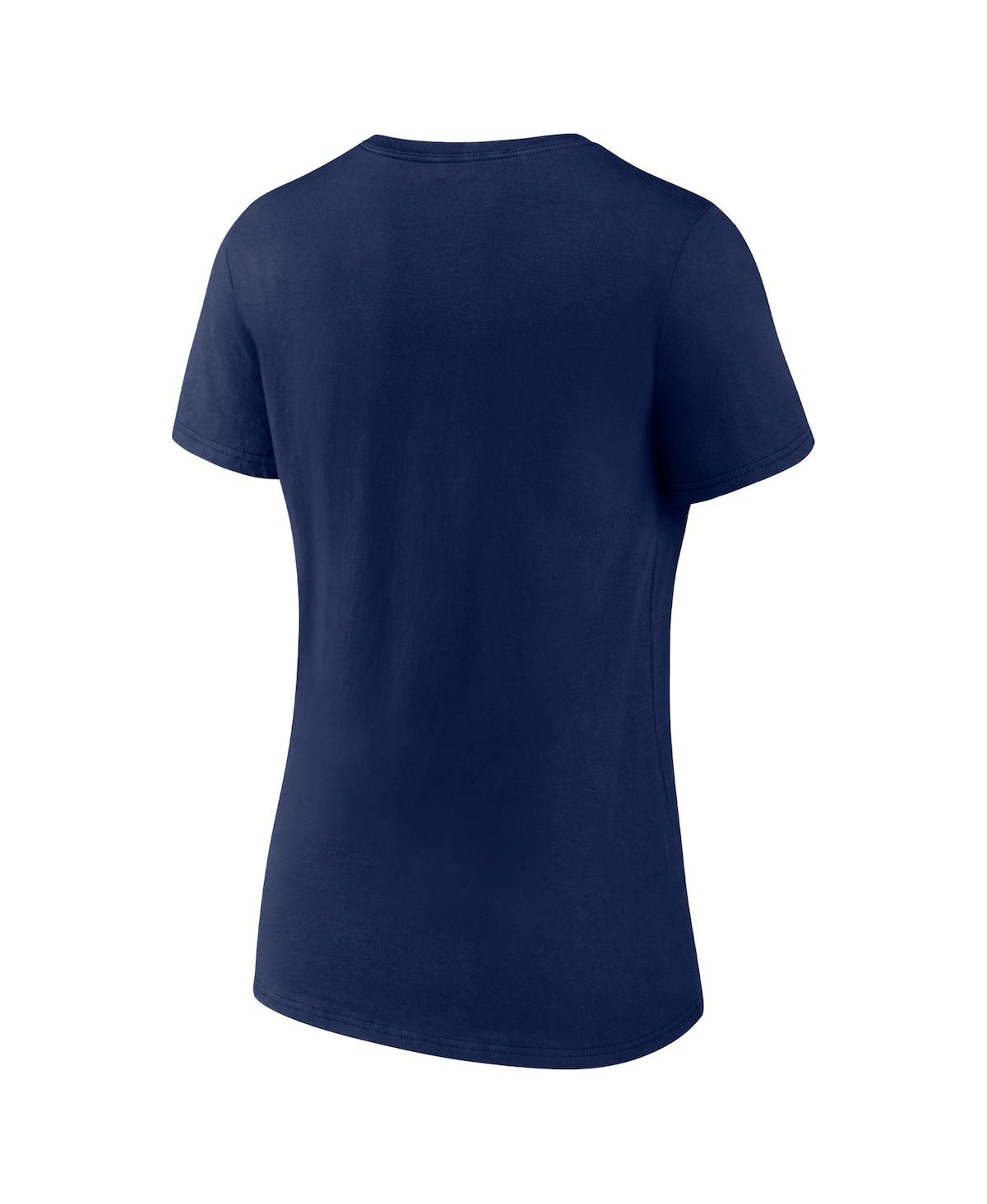 Women's FanaticsAtlanta Braves 2023 Postseason Locker Room V-Neck T-shirt - Navy