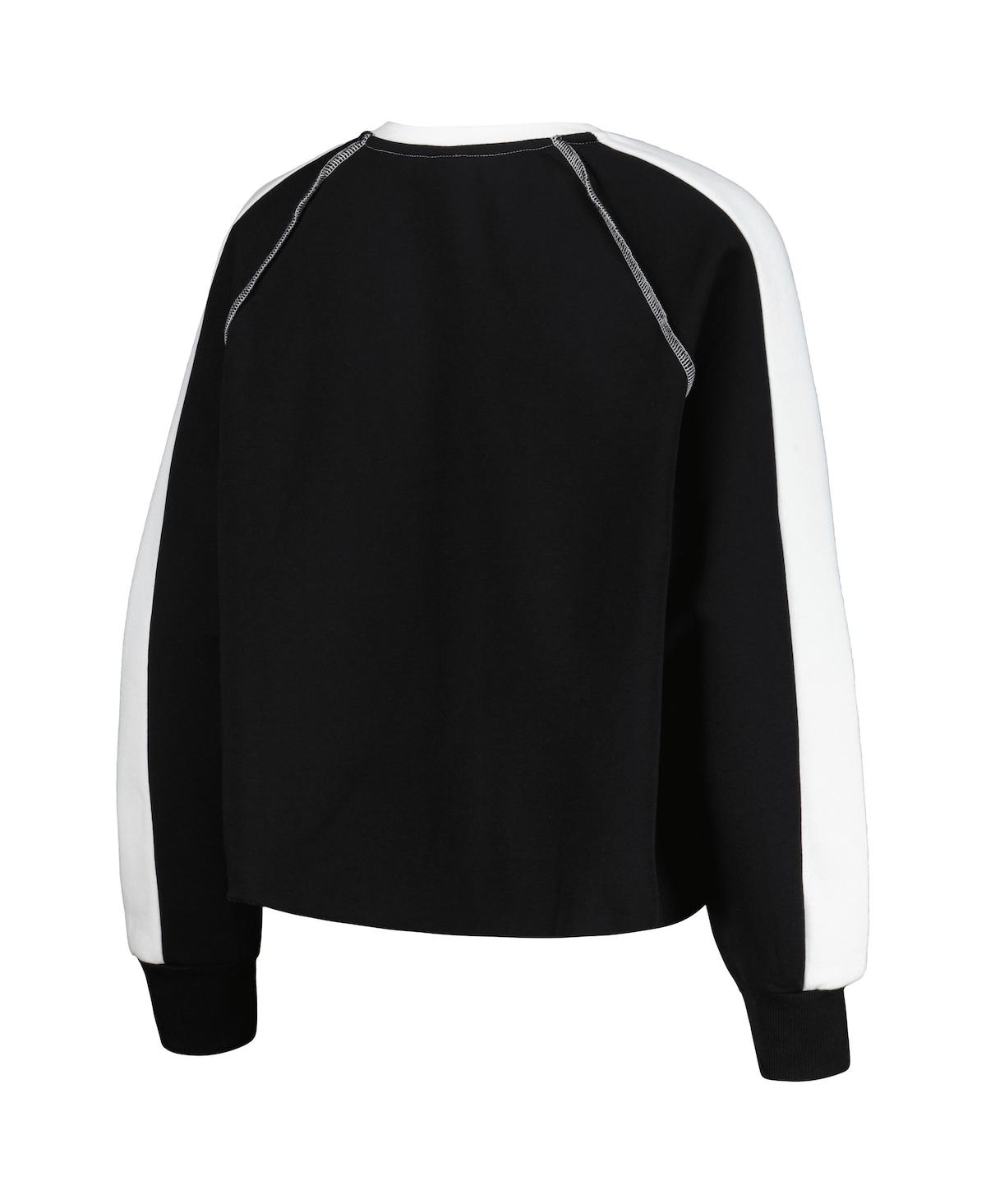 Shop Gameday Couture Women's  Black Iowa Hawkeyes Blindside Raglanâ Cropped Pullover Sweatshirt