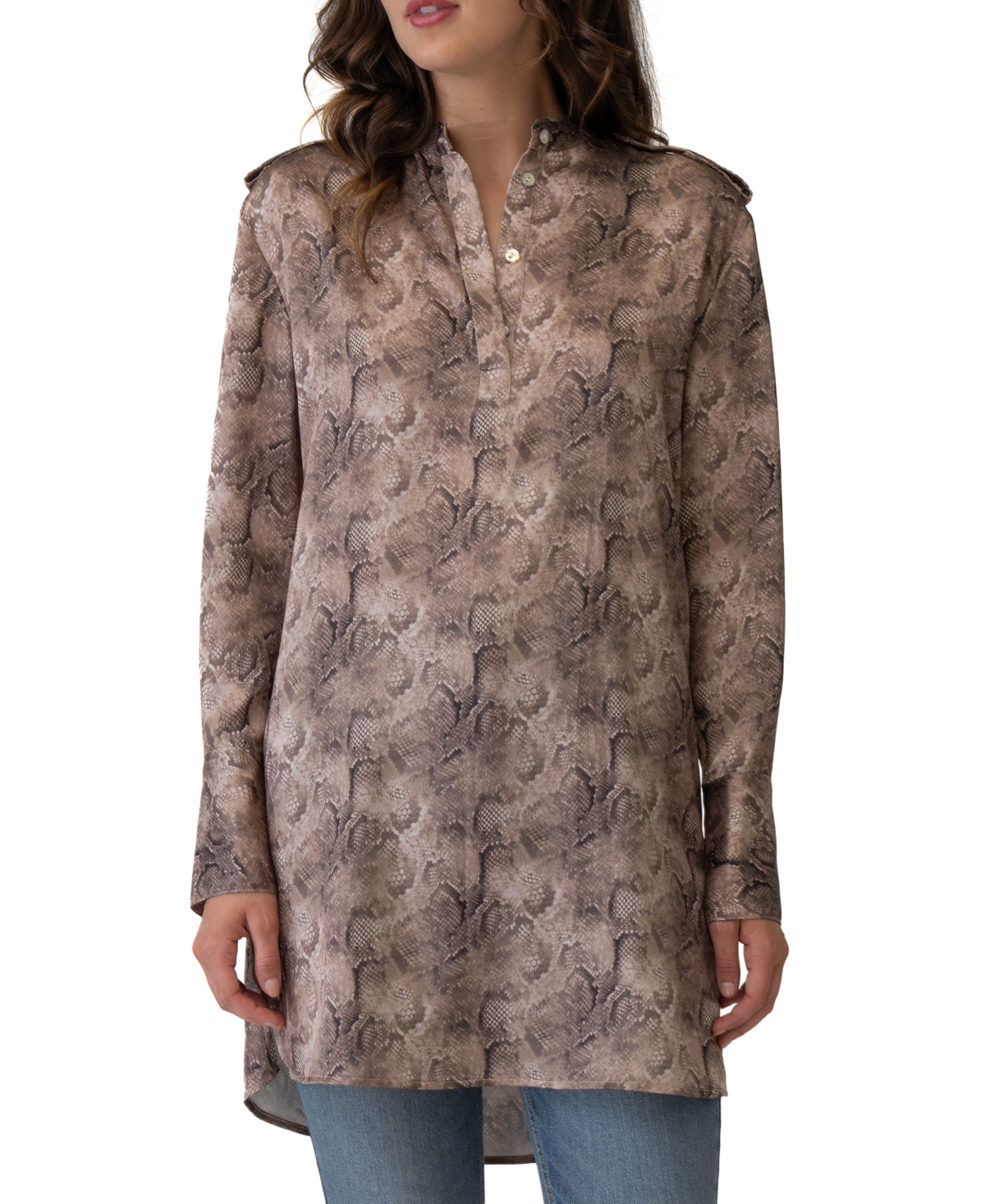 Women's Snakeskin-Print Pullover Tunic - Brnoverflw