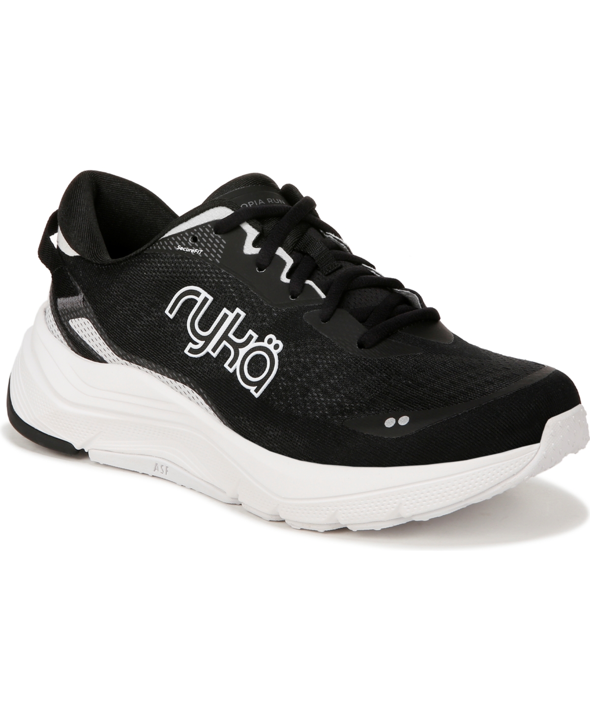 Ryka Premium Ryka Women's Utopia-run Running Shoes In Black Mesh