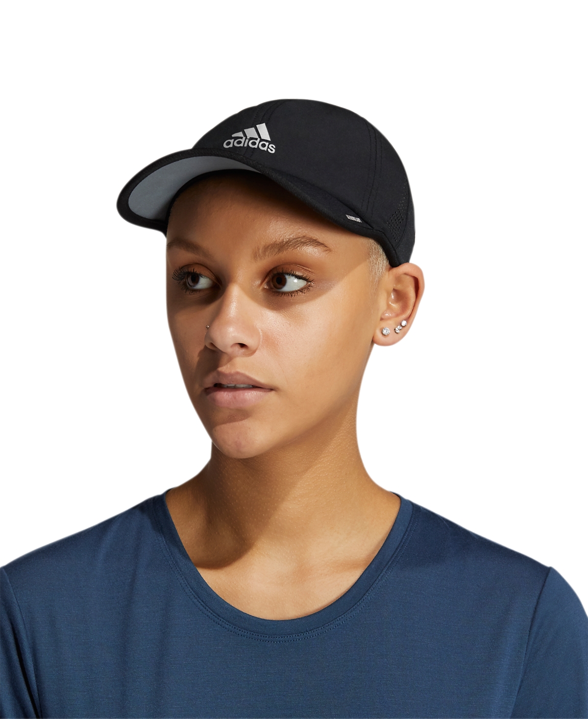 Adidas Originals Women's Superlite 2.0 Lightweight Adjustable Logo Cap In Black,silver Reflective