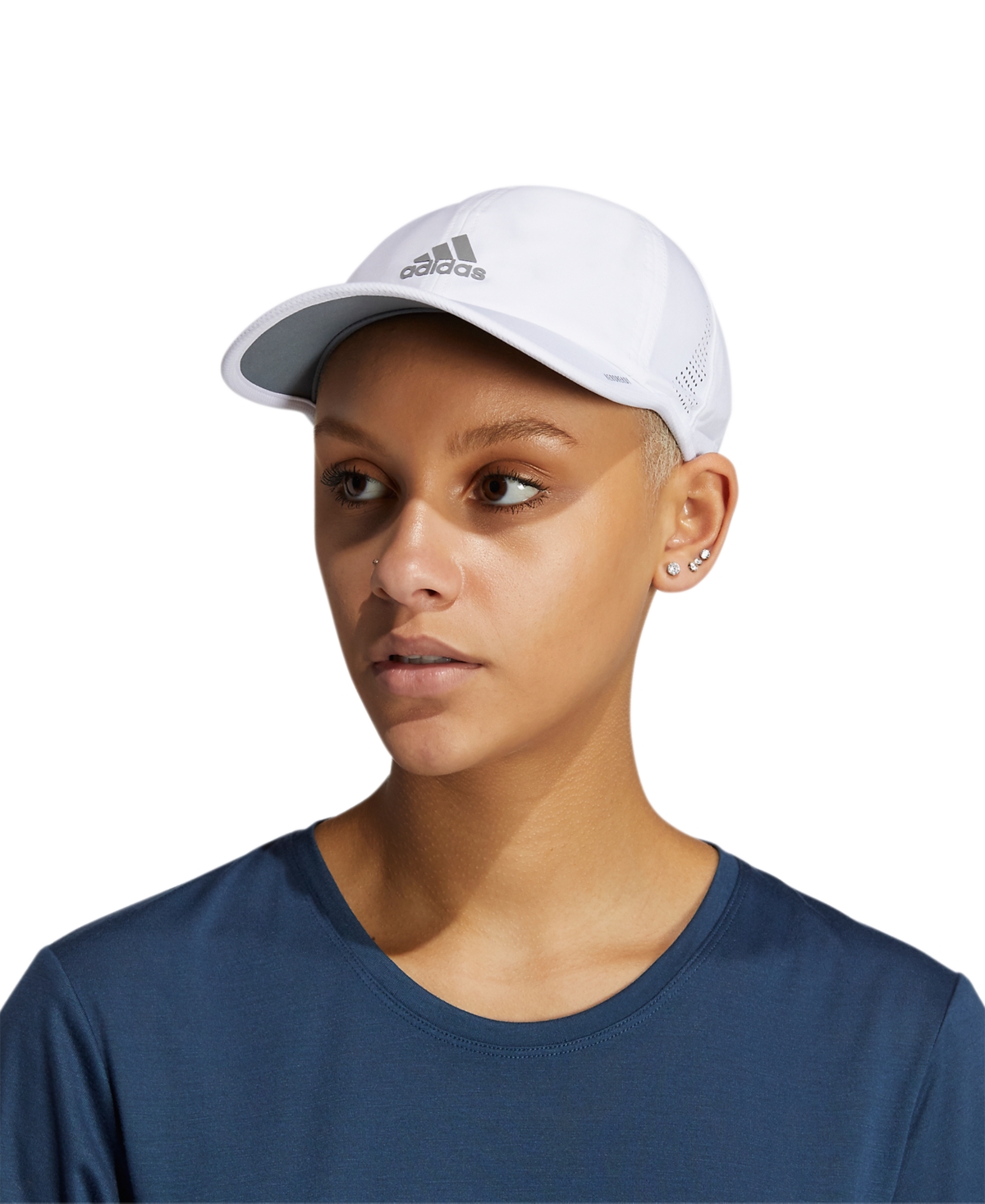 Adidas Originals Women's Superlite 2.0 Lightweight Adjustable Logo Cap In White,silver Reflective