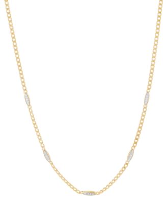 Macy s Diamond Mini Cluster Station 18 Collar Necklace 1 5 ct. t.w. in 14k Gold Plated Sterling Silver Macy s