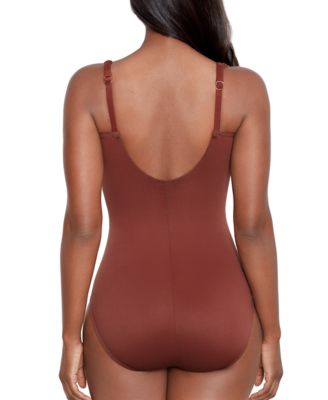Razzle Dazzle Siren Twist-Front Underwire Allover Slimming One-Piece Swimsuit