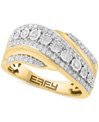 Effy Jewelry Diamond Statement Ring in 14K Yellow Gold, 0.52 tcw :  : Clothing, Shoes & Accessories
