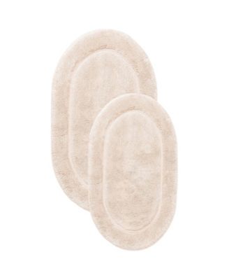 Oval Solid Non-Skid Washable Cotton 2-Pc. Bath Rug Set