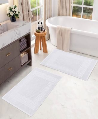 Cotton Greek Key Infinity Border 2-Pc. Bath Rug Set