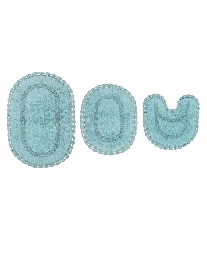 Home Weavers Classy Bathmat Rugs 4 Piece Set - Aqua