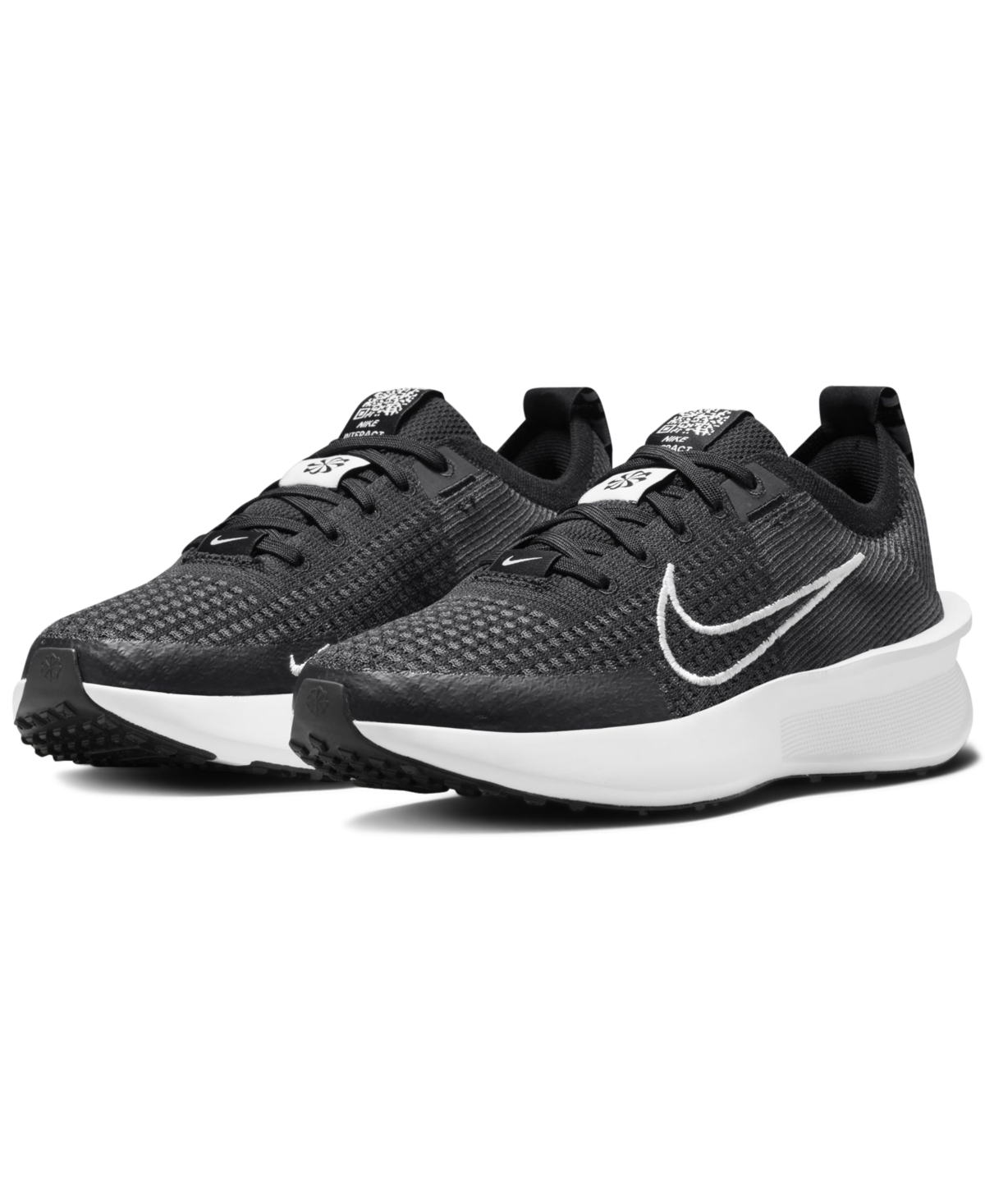 Nike Women's Interact Running Sneakers From Finish Line In Black,white
