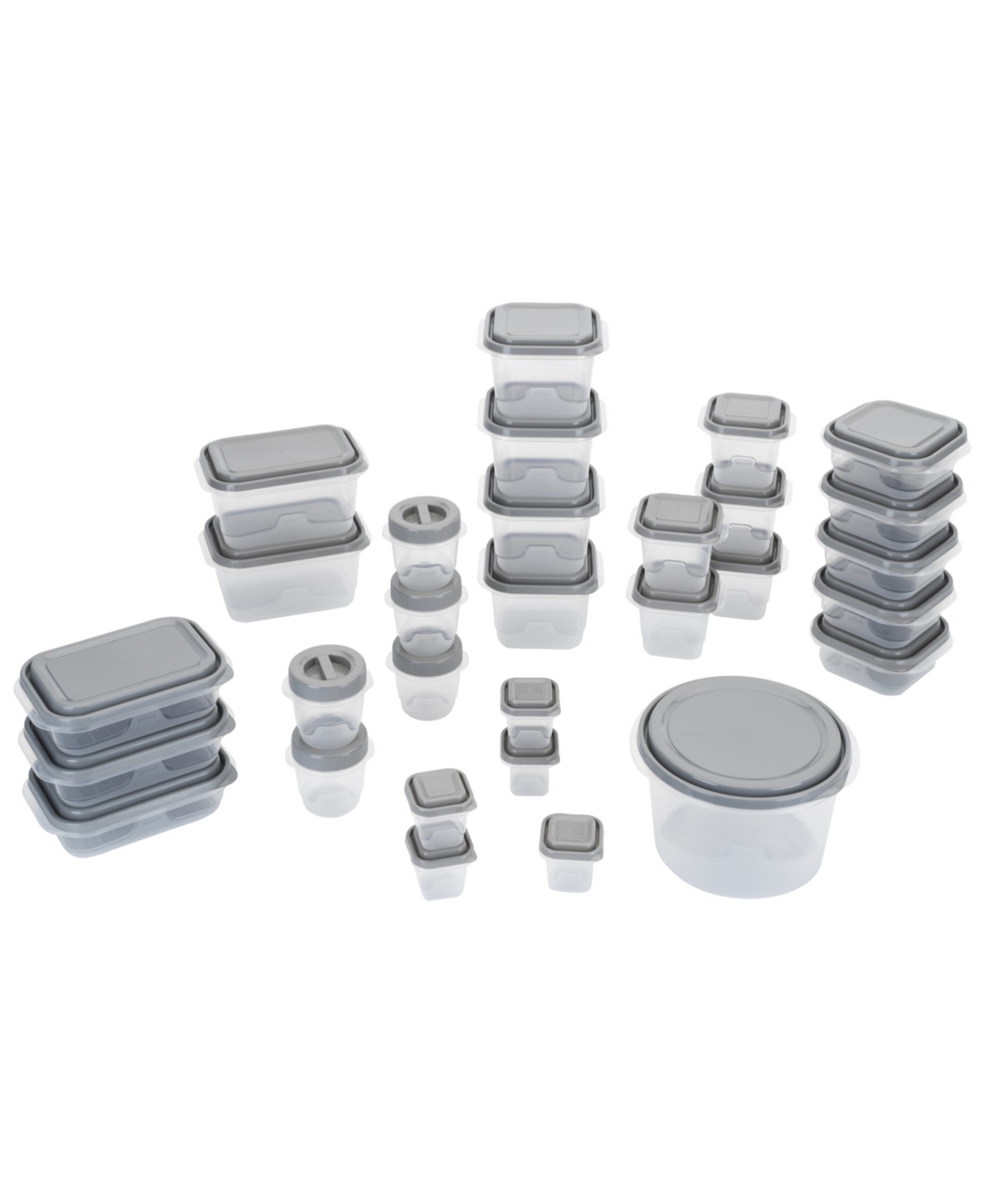 Good Cook Everyware 60-piece Biphenyl A-free Plastic Food Storage Container Set In Clean And Gray