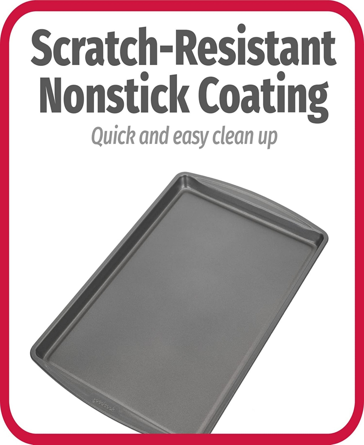 Good Cook Set Of 2 Large 17" X 11" Nonstick Steel Multipurpose Cookie Sheets In Gray