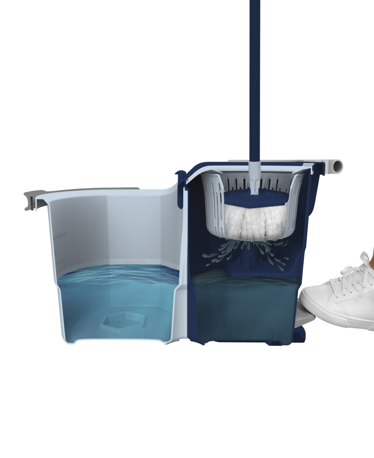 Casabella Clean Water Spin Mop In White Blue