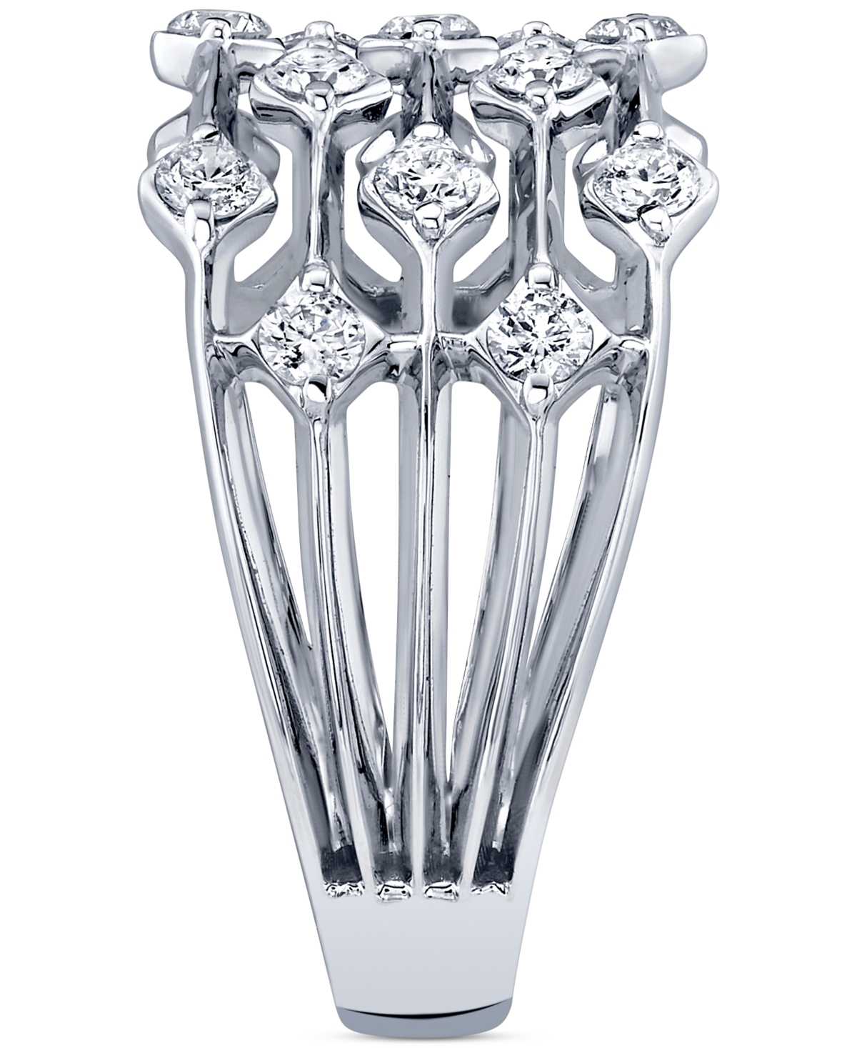 Diamond Openwork Multirow Statement Ring (1/2 ct. t.w.) in 14k- White Gold