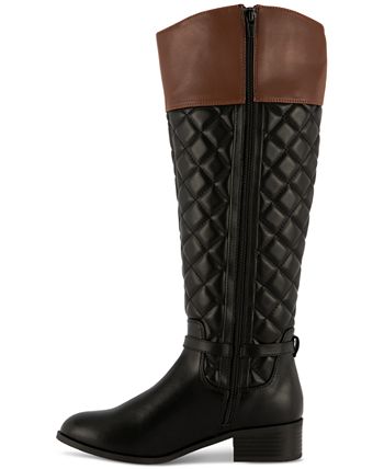 Karen Scott Stancee Quilted Buckled Riding Boots Created for