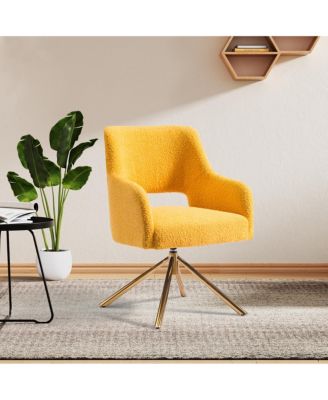 Mid-Century Modern Large Boucle Swivel Accent Arm Chair