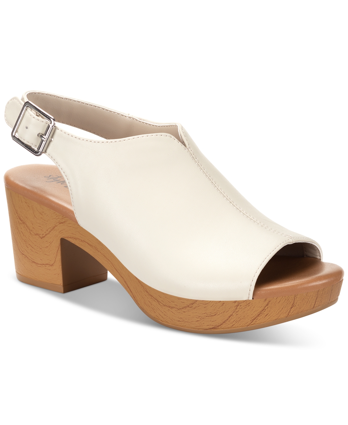 Style & Co Women's Amaraa Slingback Clog Sandals, Created For Macy's In Vanilla