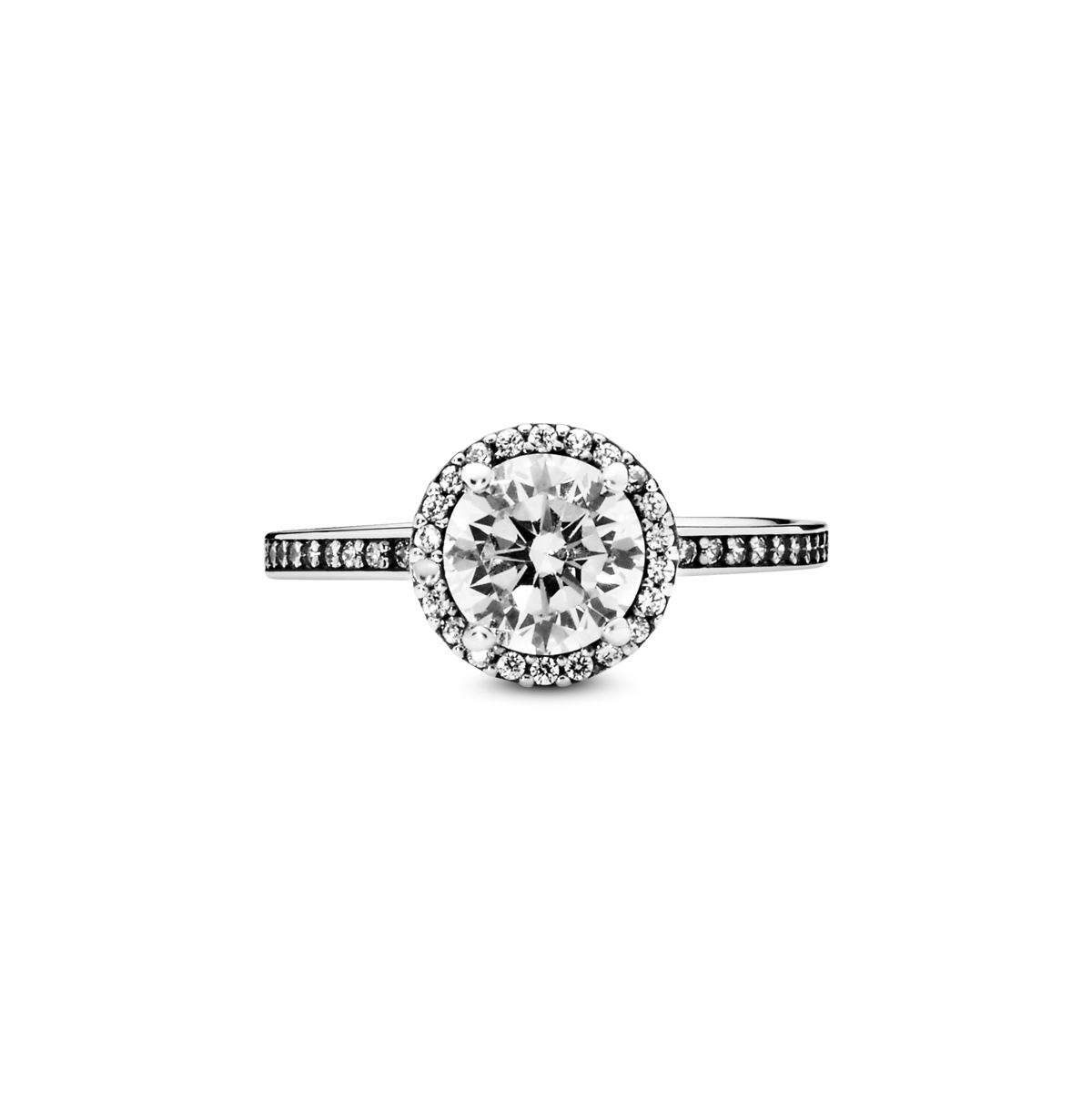 Pandora Cubic Zirconia Timeless Round Sparkle Halo Ring In Silver
