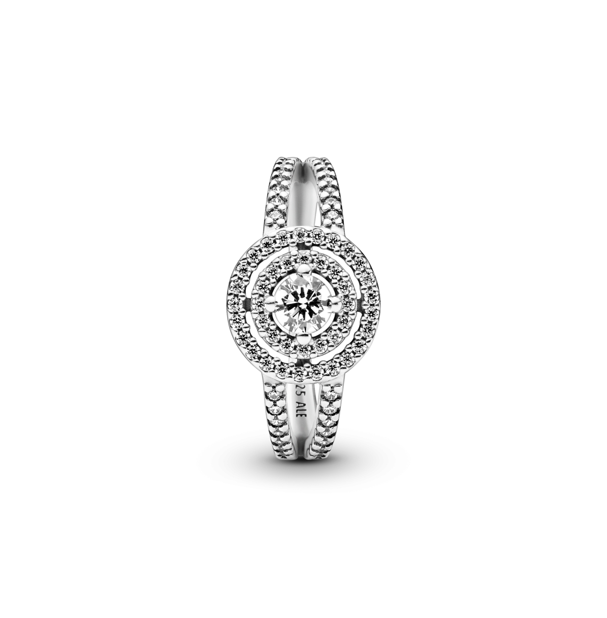 Pandora Cubic Zirconia Timeless Sparkling Double Halo Ring In Silver