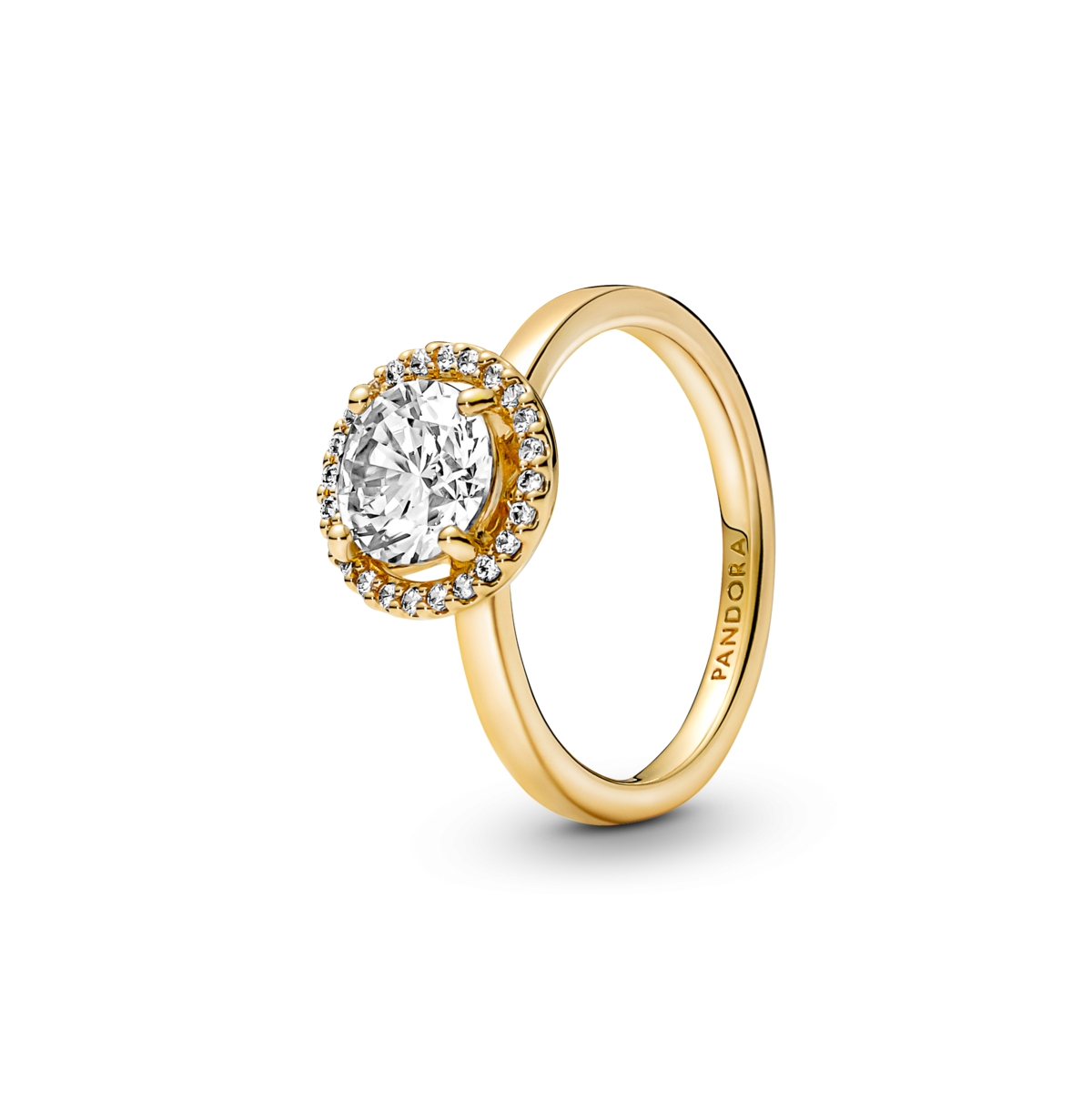 Cubic Zirconia Timeless Sparkling Round Halo Ring - Gold
