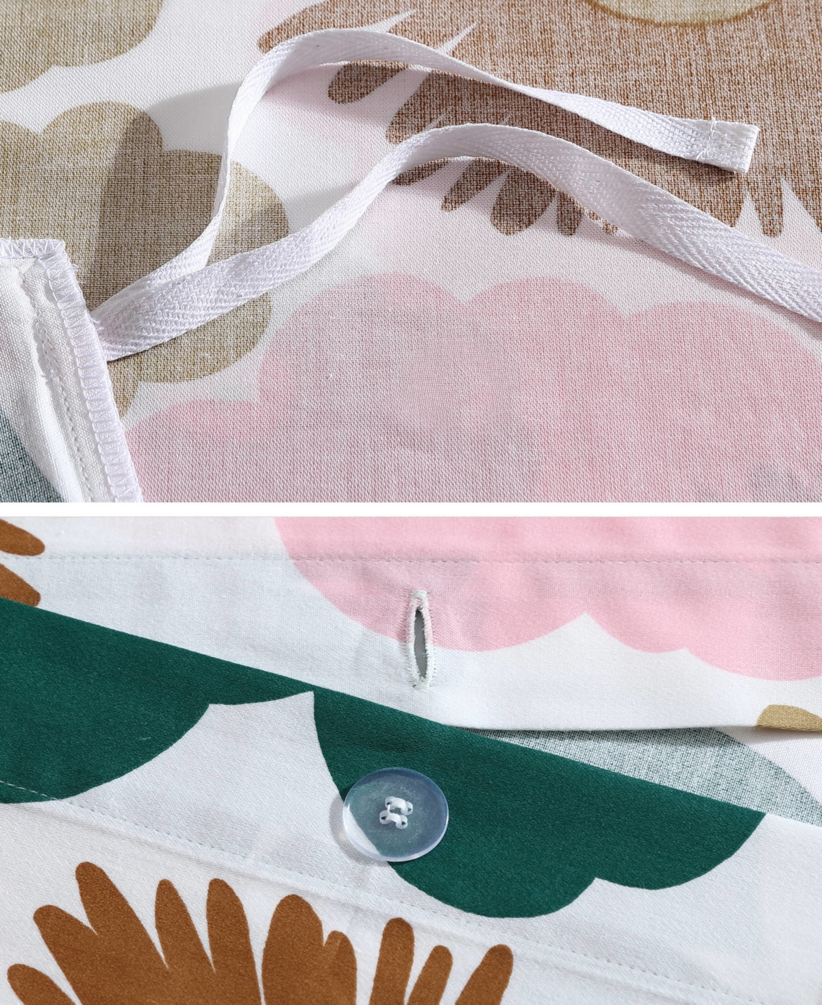 Marimekko Pieni Kukkatori Cotton 3 Piece Duvet Cover Set, - Beige